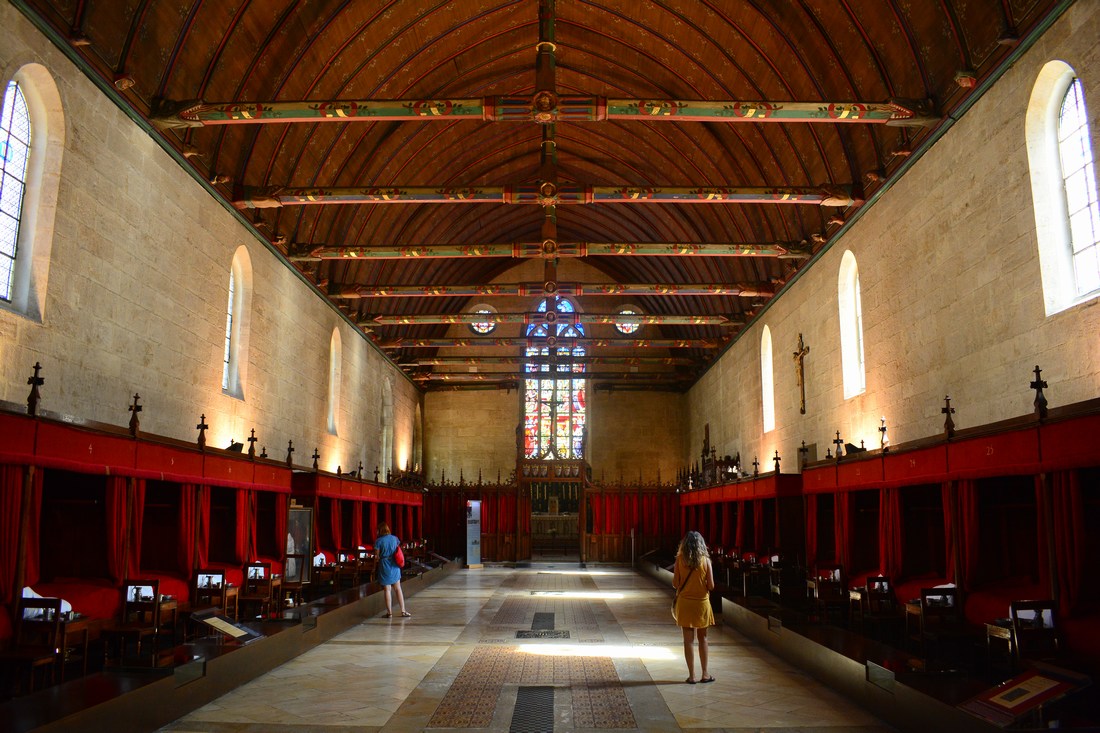 Vue d'ensemble de la grande salle des Pauvres Beaune
